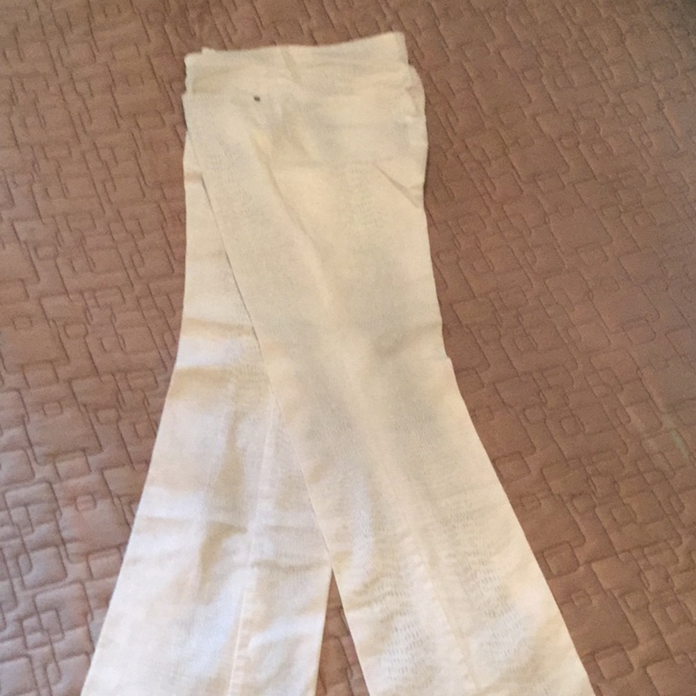 Cambio White and Light Silver Women’s Jeans